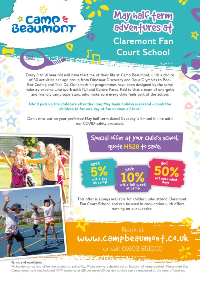 Camp Beaumont this summer Claremont Fan Court School