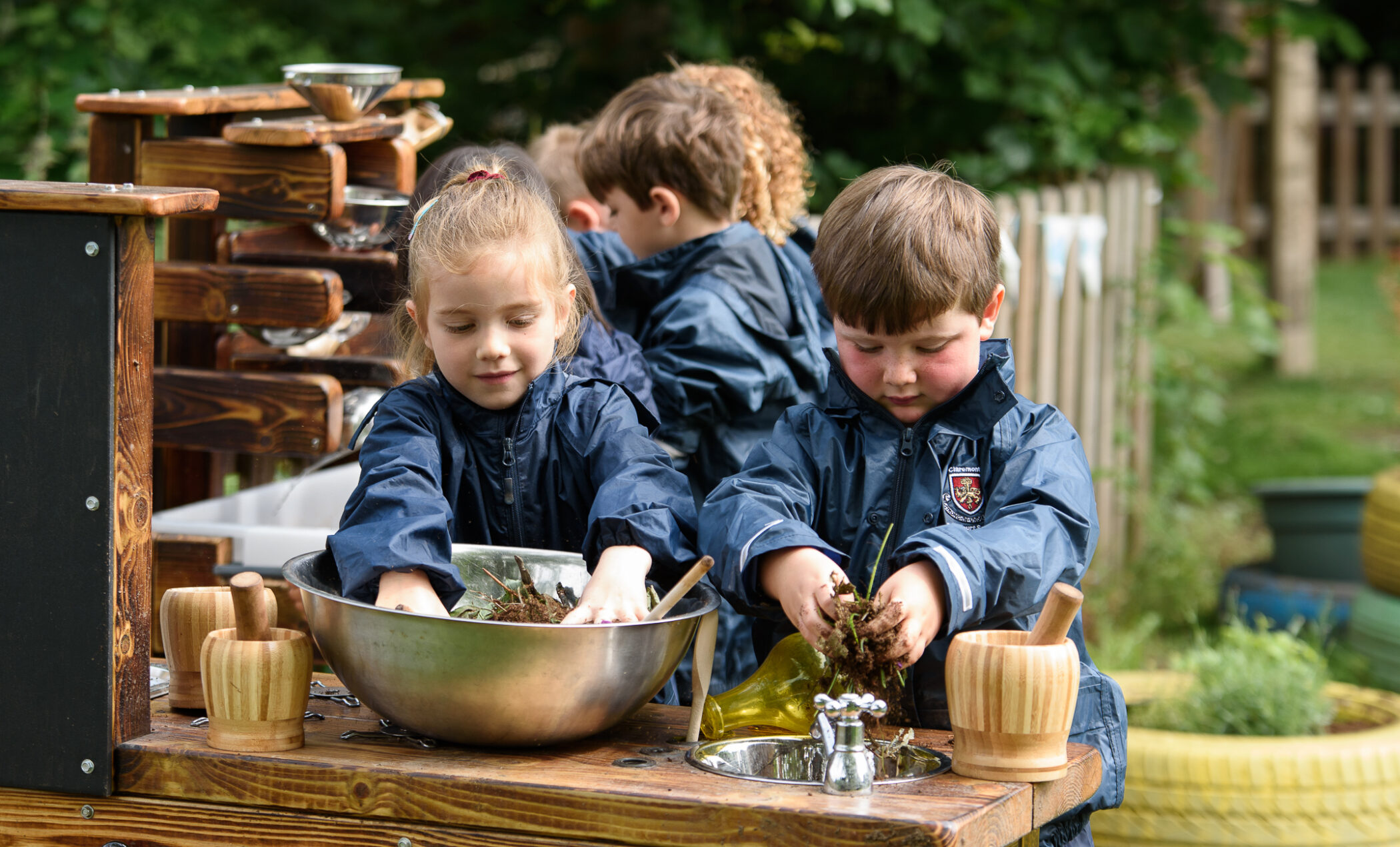 Pre-Prep in the mud kitchen