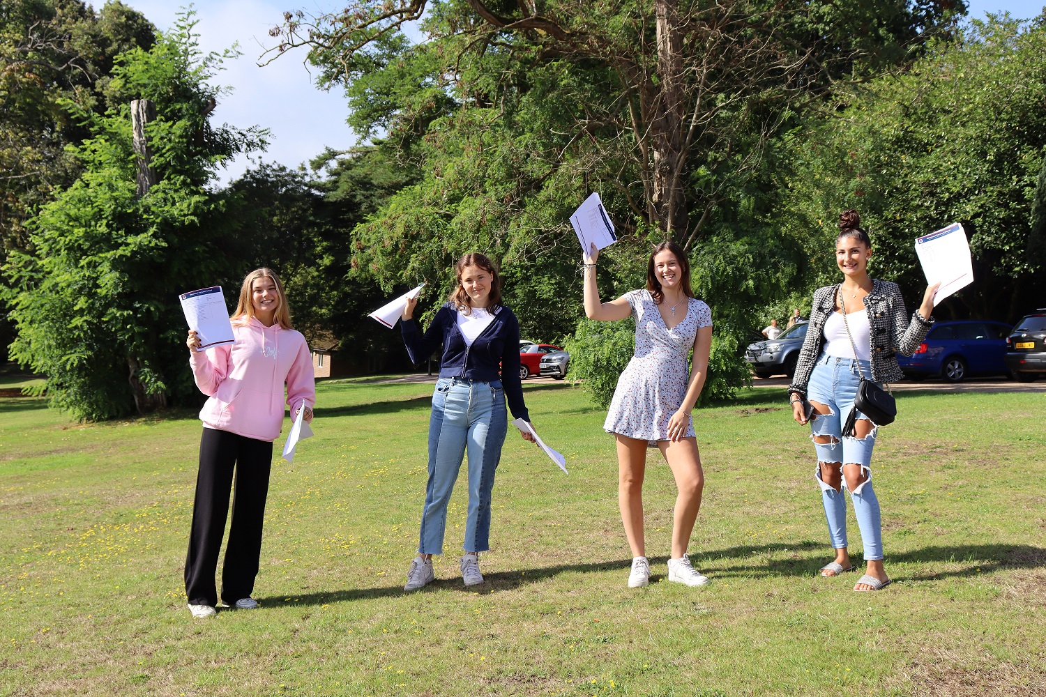 Students celebrating results